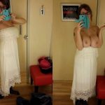 Ehefrau Hochzeitskleid Titten Angezogen Und Nackt